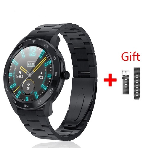 DT98 Smart Watch 1.3 Inch Leather Watchband Bluetooth (black)