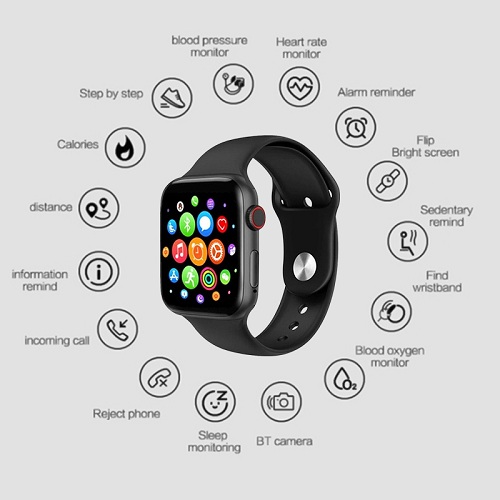 HT22 Smart watch Wireless Charging 44мм screen display (black) - Image 3