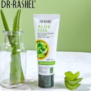صن بلوك2في1 ضد الماء كريم ومرطب بخلاصه الالوفيرا غير دهنيDr/rashel+SPF50