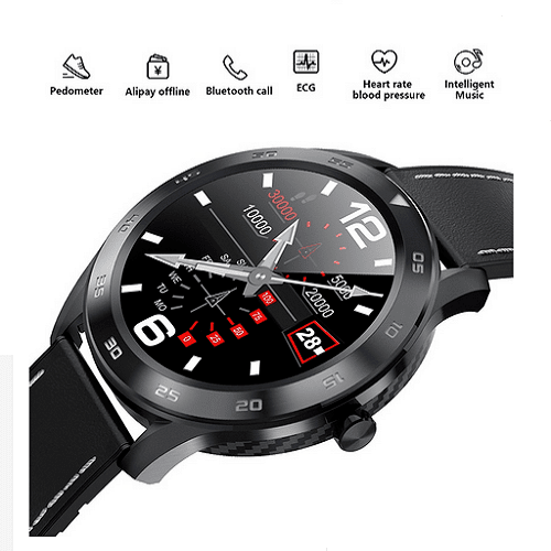 DT98 Smart Watch 1.3 Inch Leather Watchband Bluetooth (black) - Image 4