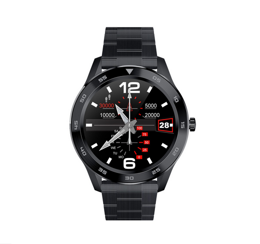 DT98 Smart Watch 1.3 Inch Leather Watchband Bluetooth (black) - Image 3