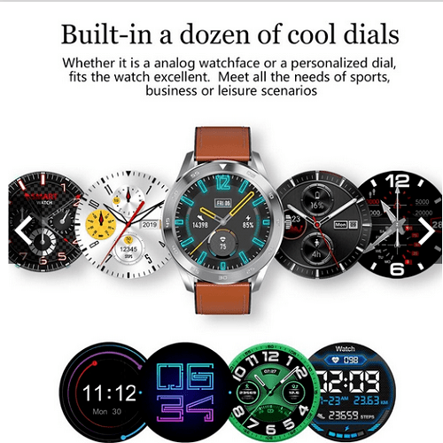 DT98 Smart Watch 1.3 Inch Leather Watchband Bluetooth (black) - Image 2