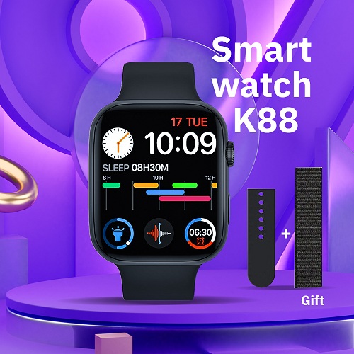 FK88 Smart All Watch Buttons Work With 2 Fabric&Silicone Straps