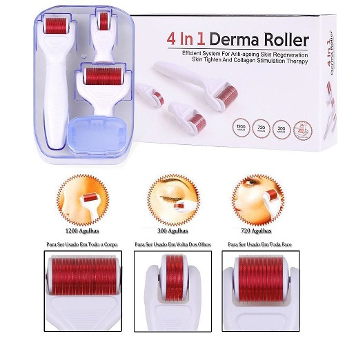 Derma Roller 4in1 ,1.5mm ,1.0mm ,0.5mm تتكون من3 احجام منفصلة