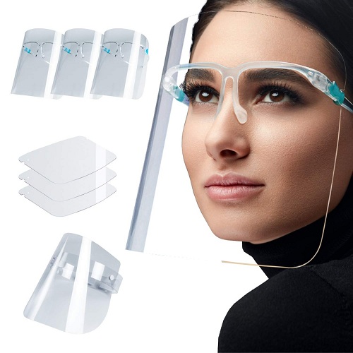 Face Shield عرض أربع قطع فيس شيلد مريح وخفيف الوزن