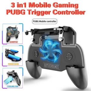 Mobile Game Controller SR ذراع تحكم 3في1، مروحة تبريد باوربانك