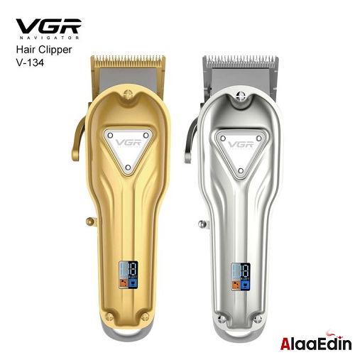VGR V-134 ماكينة حلاقة دجيتال بالشحن بموتور جبار وشفرات استانليس