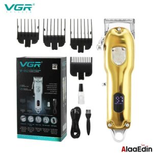VGR 652 ماكينة حلاقه ديجيتال تعمل بالشحن بشفرات استانليس تيل