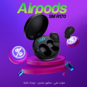 Airpods SM-R170 سماعة لاسلكية بـ2قطع مطاط غيار وقت التشغيل 6ساعات